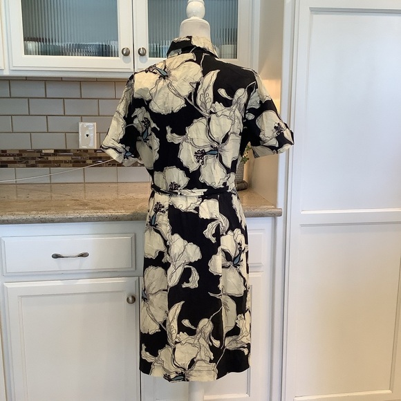 La fe’e maraboutee size 42 US LG Blue and White Floral Button Down Shirt Dress - Picture 4 of 10